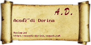 Acsádi Dorina névjegykártya